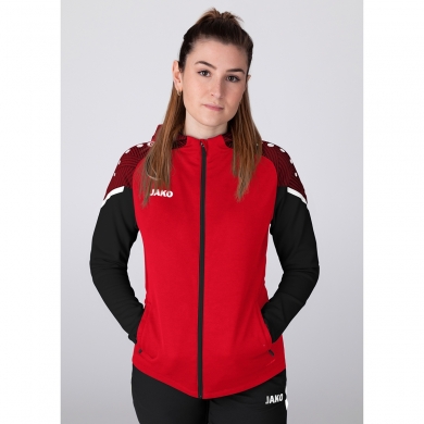 JAKO Kapuzenjacke Performance (Polyester-Fleece) rot/schwarz Damen